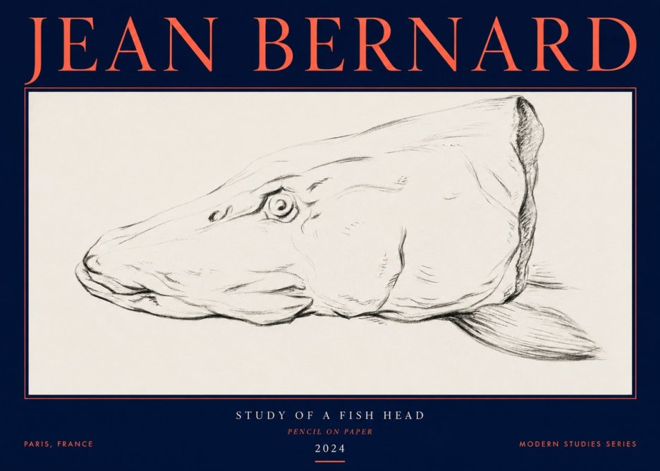Jean Bernard Study of a Fish Head No3 - Plakat