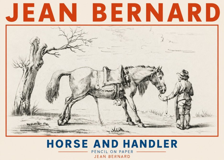 Jean Bernard Horse and Handler No2 - Plakat