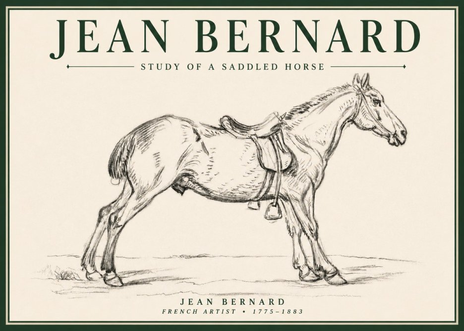 Jean Bernard Study of a Saddled Horse No4 - Plakat