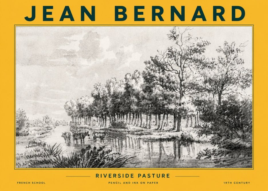 Jean Bernard Riverside Pasture No6 - Plakat