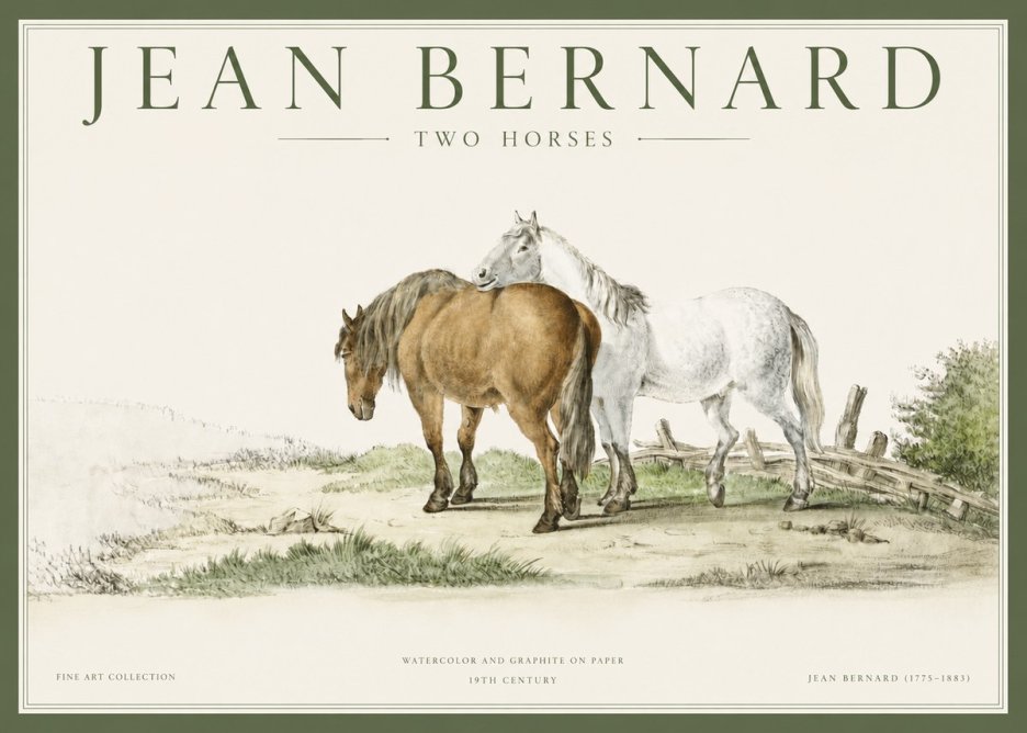 Jean Bernard Two Horses II No3 - Plakat