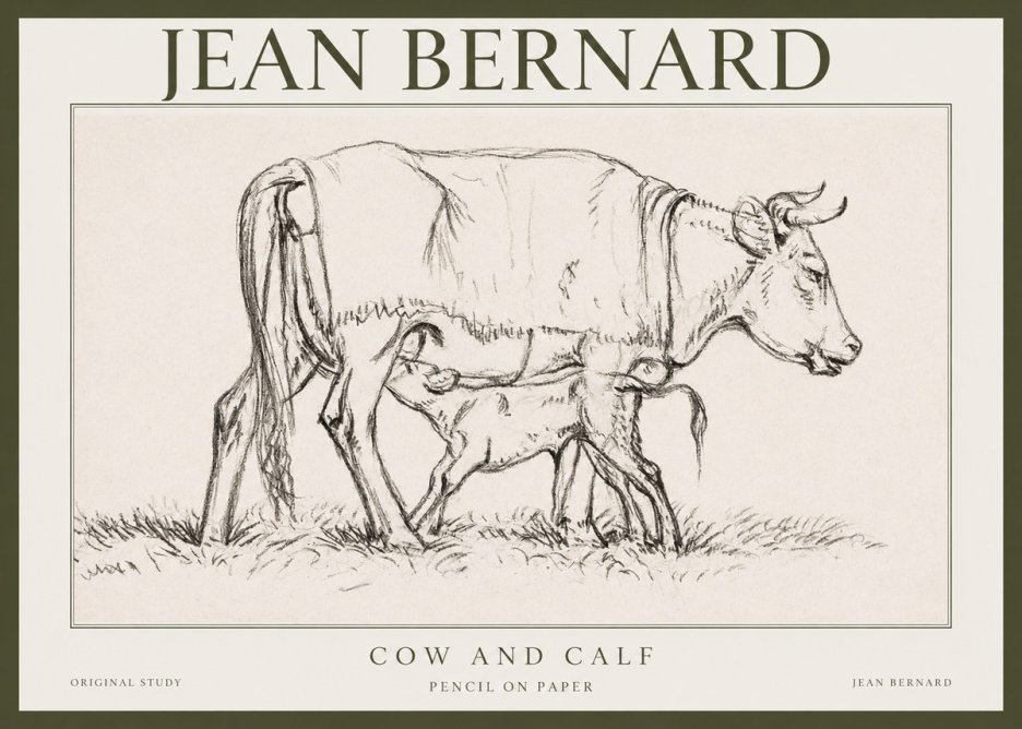 Jean Bernard Cow and Calf II No1 - Plakat