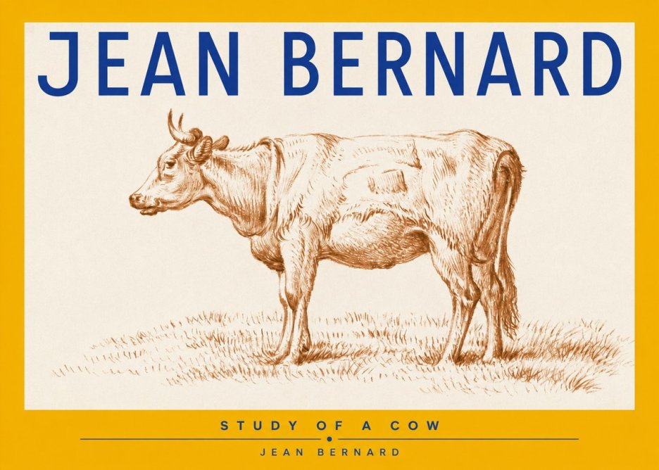 Jean Bernard Study of a Cow XIX No2 - Plakat