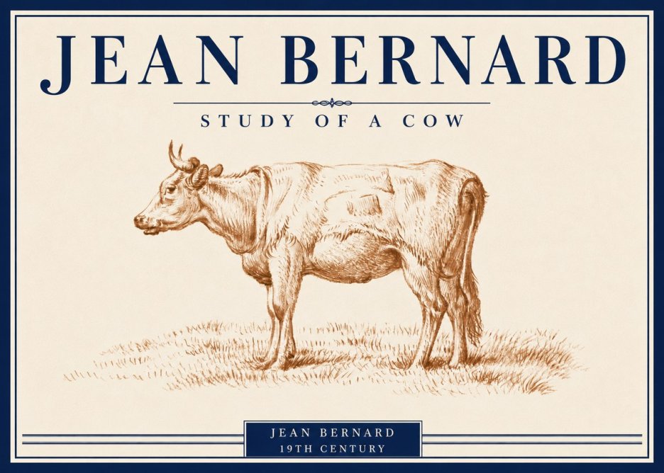 Jean Bernard Study of a Cow XIX No5 - Plakat