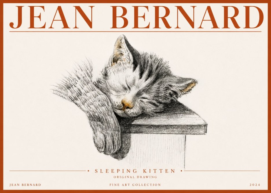 Jean Bernard Sleeping Kitten No4 - Plakat