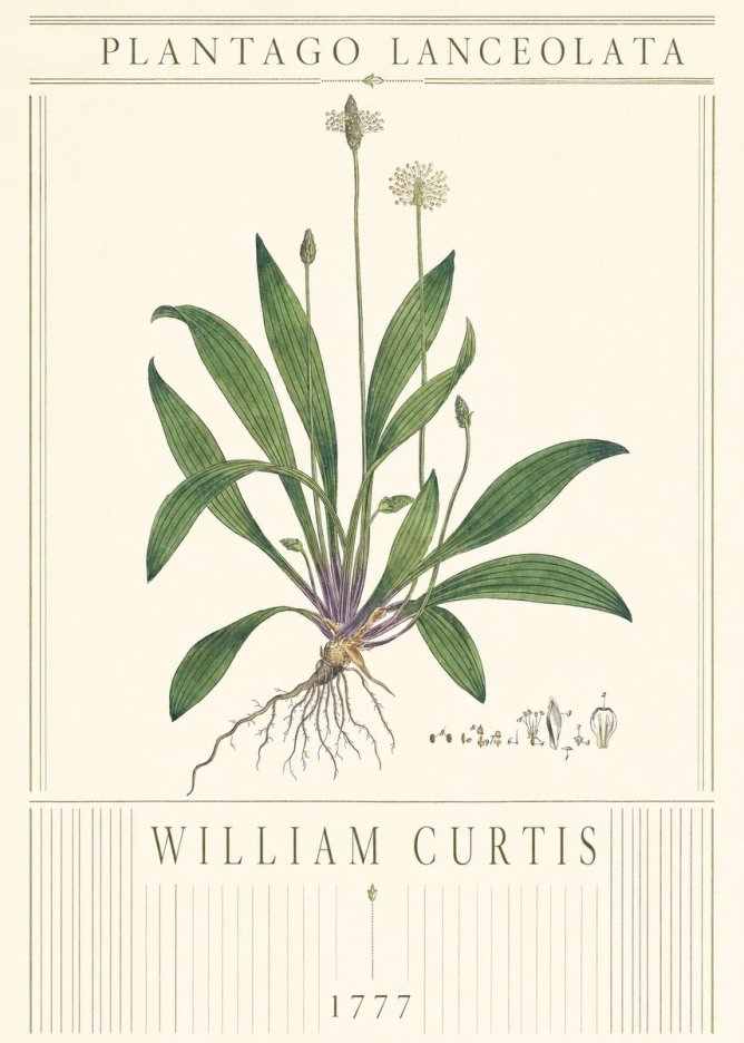 William Curtis Plantago Lanceolata III No3 - Plakat