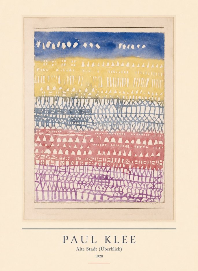 Paul Klee Alte Stadt (Überblick) No3 - Plakat