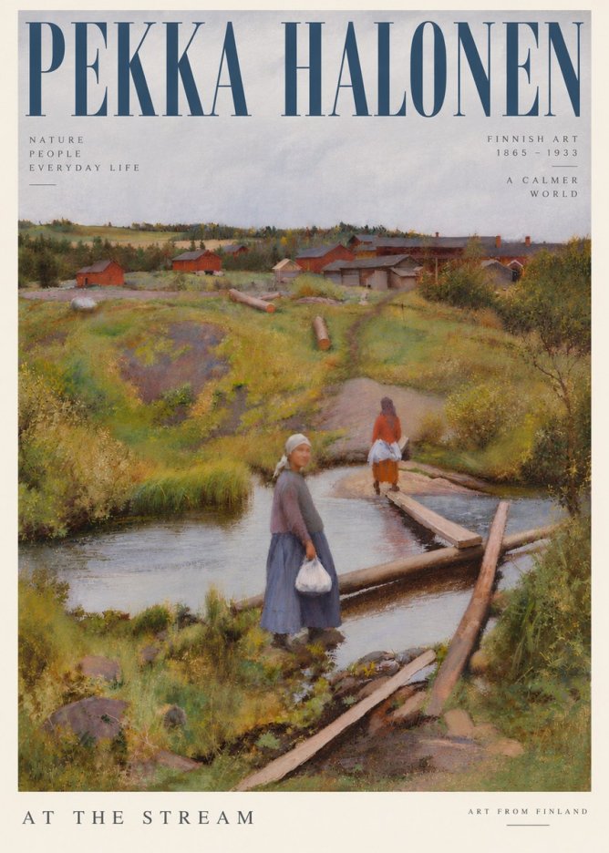 Pekka Halonen At the Stream No5 - Plakat