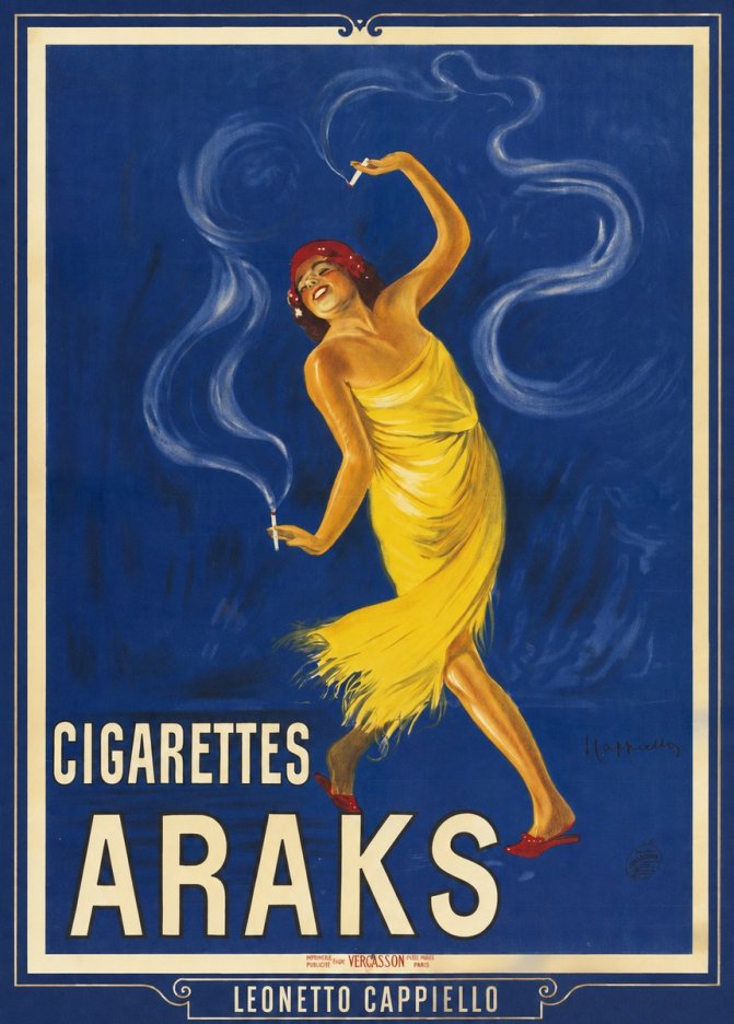 Leonetto Cappiello Cigarettes Araks No1 - Plakat