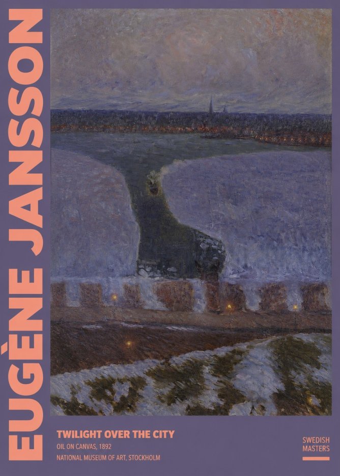 Eugène Jansson Twilight over the City No2 - Plakat