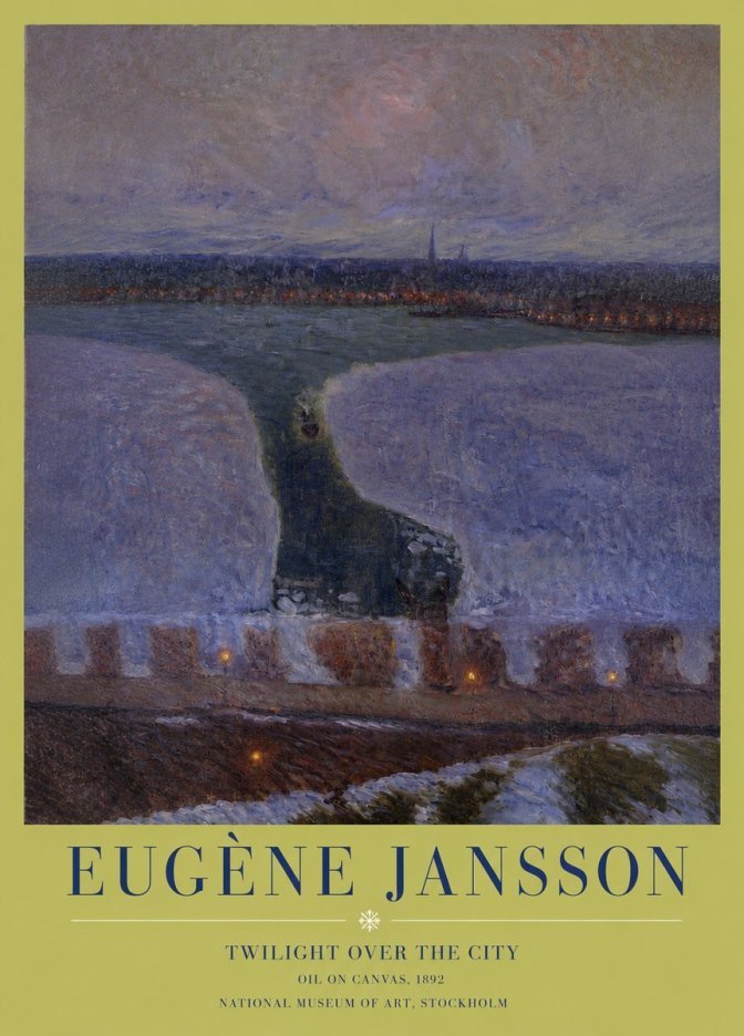 Eugène Jansson Twilight over the City No3 - Plakat
