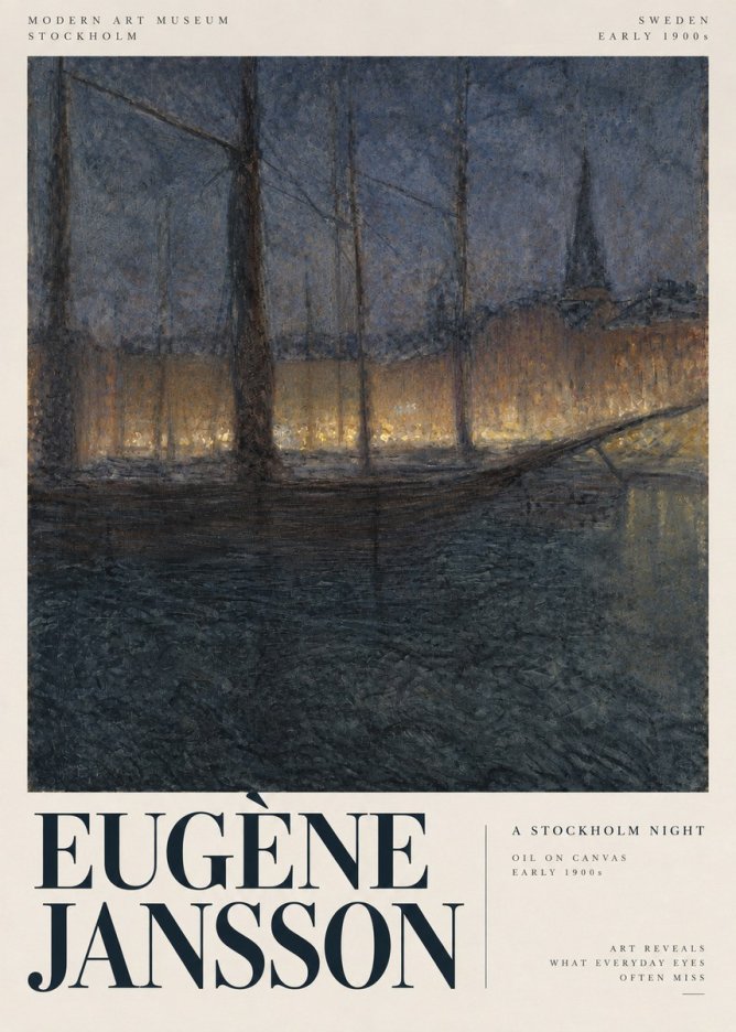 Eugène Jansson Evening on the Water No4 - Plakat
