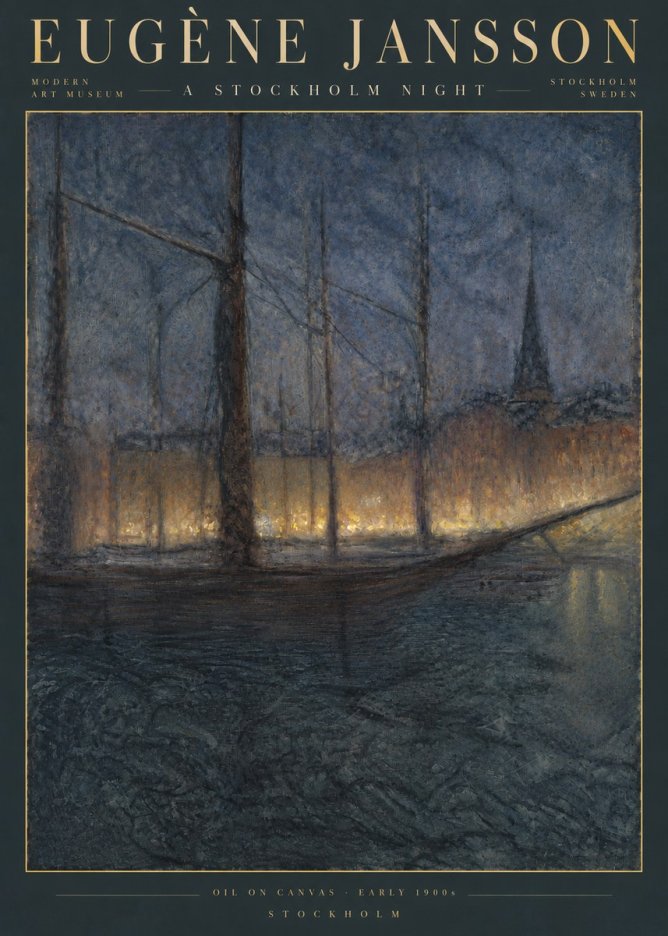 Eugène Jansson Evening on the Water No5 - Plakat