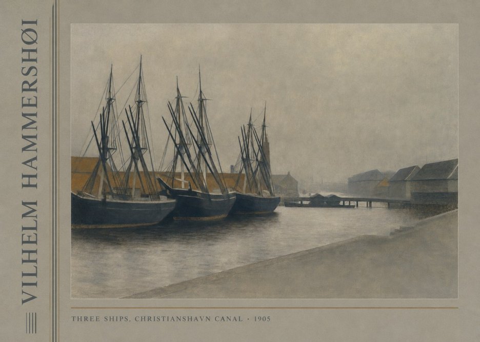 Vilhelm Hammershøi Three Ships, Christianshavn Canal No2 - Plakat