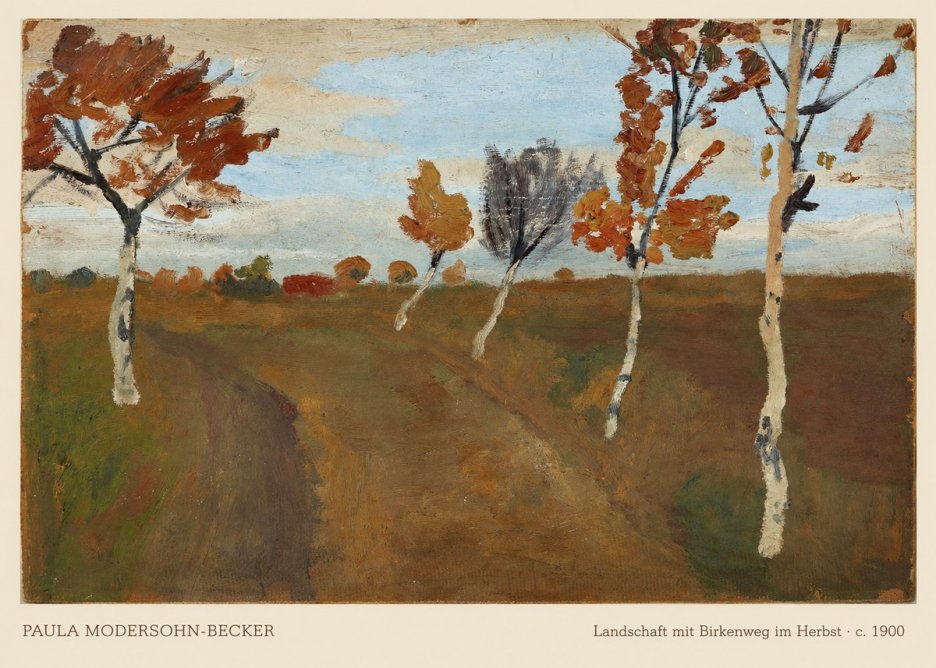 Paula Modersohn-Becker Landschaft Mit Birkenweg Im Herbst No6 - Plakat