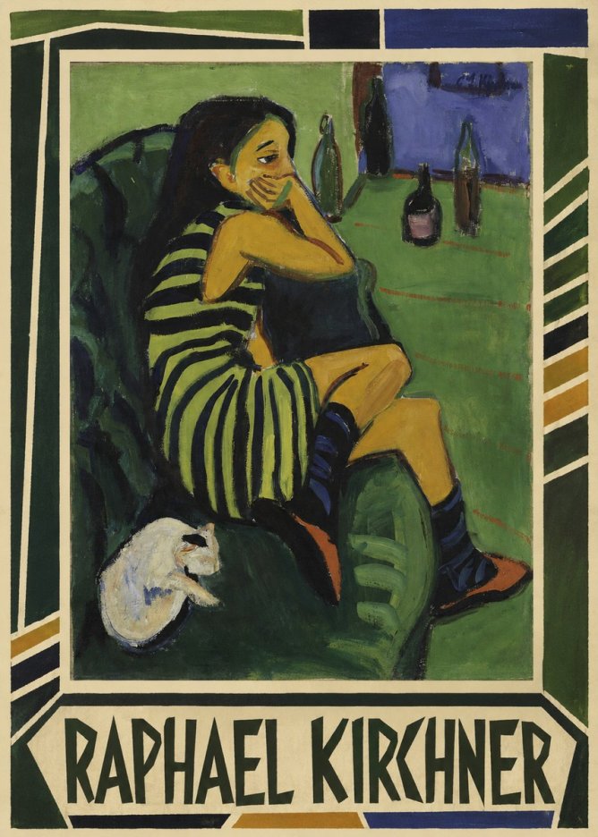 Raphael Kirchner Woman with a Cat No1 - Plakat