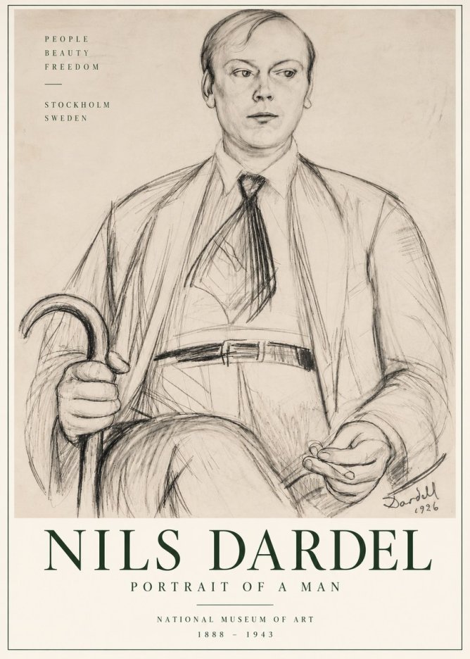 Nils Dardel Portrait of a Man No6 - Plakat