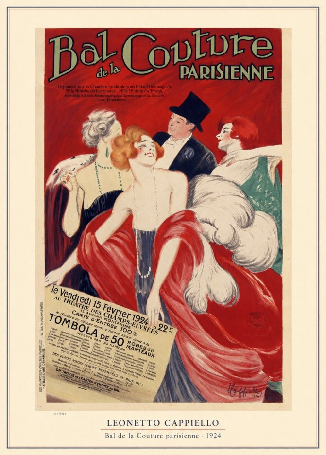Leonetto Cappiello Bal De La Couture Parisienne No5 - Plakat