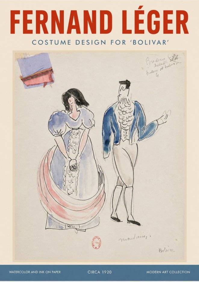 Fernand Léger Costume Design for 'Bolivar' No2 - Plakat