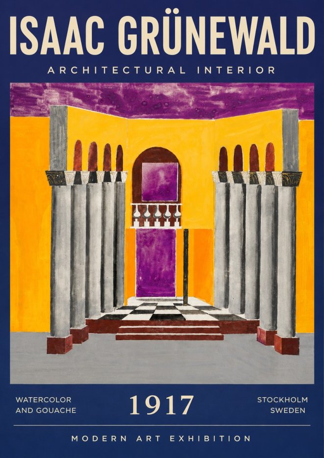 Isaac Grünewald Architectural Interior No5 - Plakat