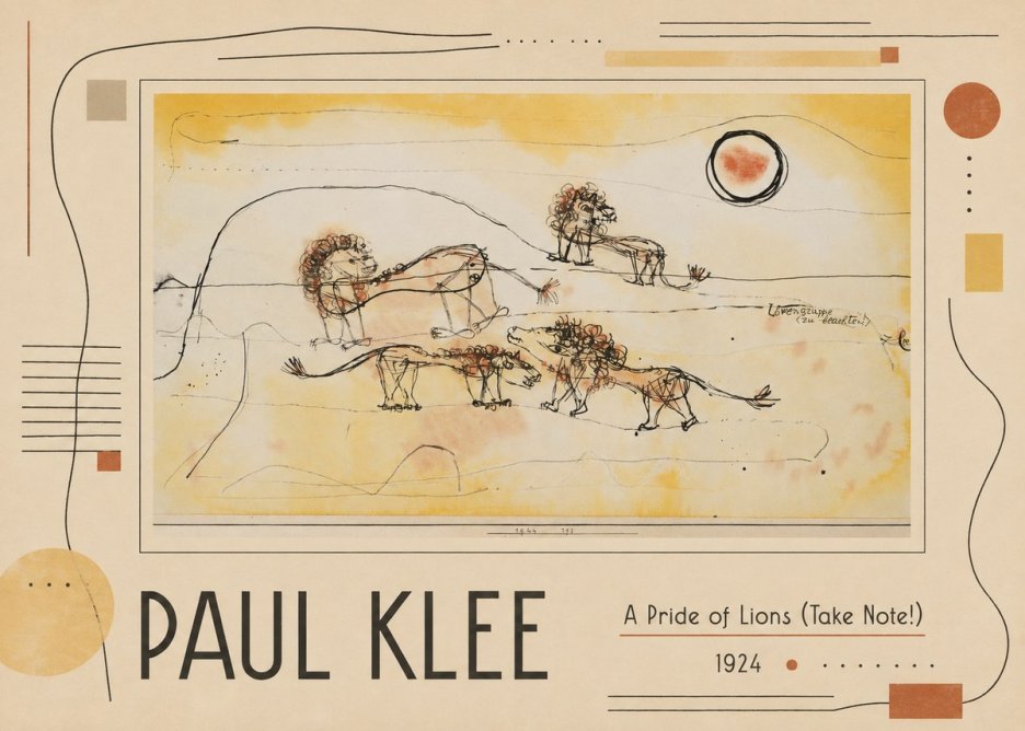 Paul Klee A Pride of Lions (Take Note!) No5 - Plakat