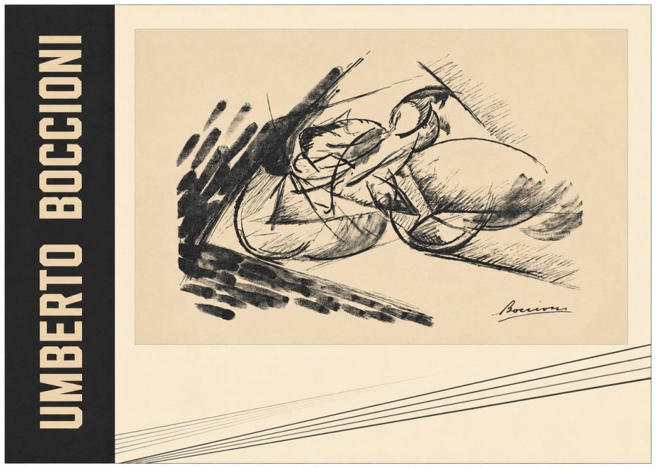 Umberto Boccioni Dynamism of a Cyclist I No3 - Plakat