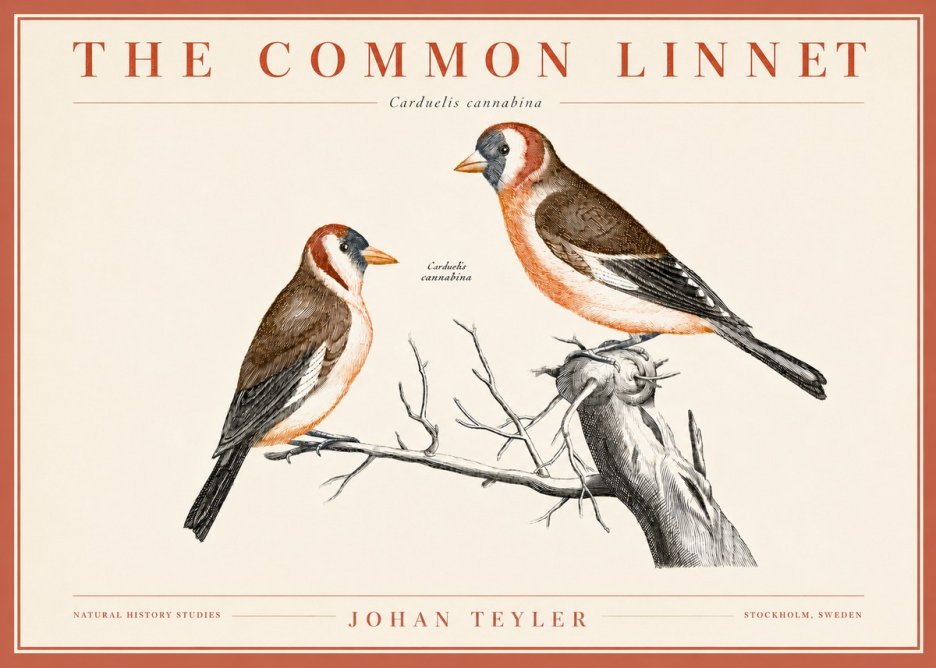 Johan Teyler The Common Linnet No3 - Plakat