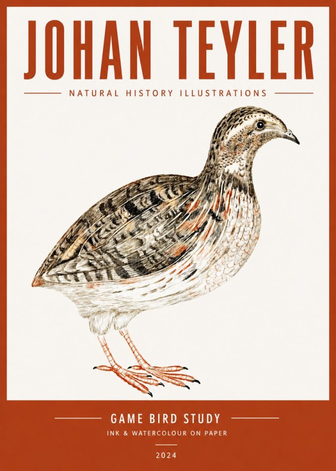 Johan Teyler Game Bird Study No4 - Plakat