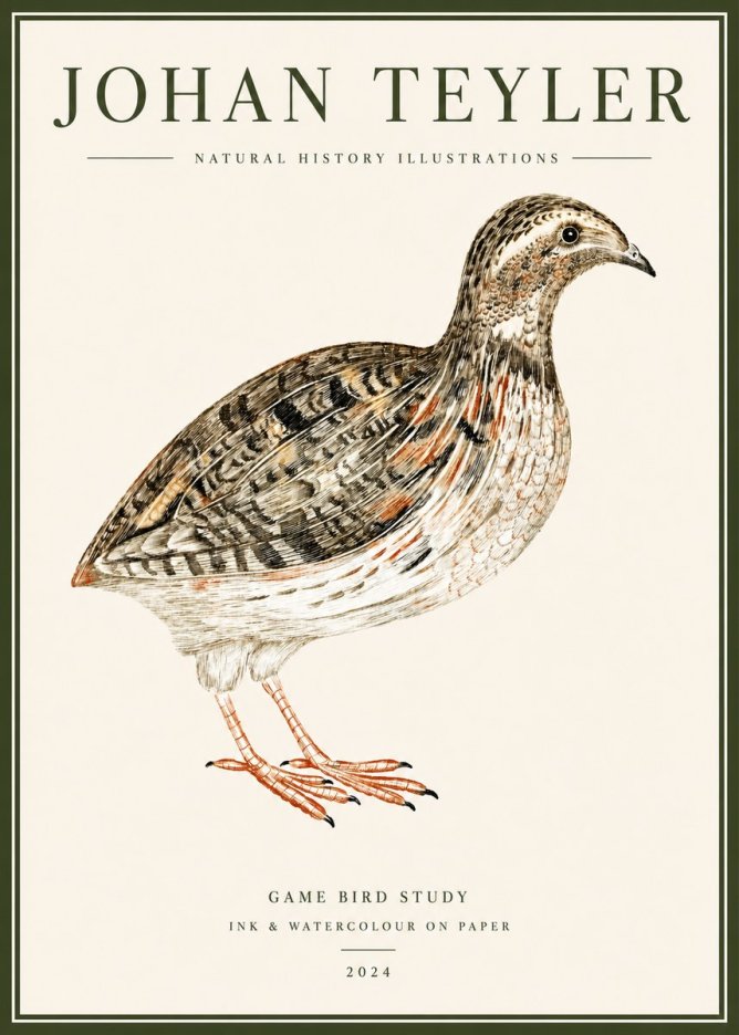 Johan Teyler Game Bird Study No5 - Plakat