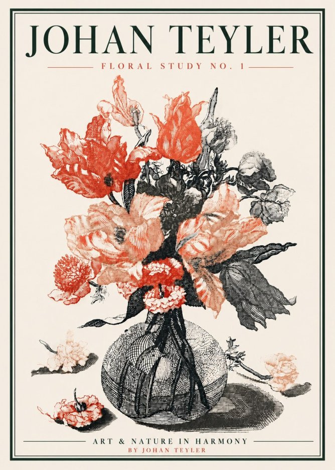 Johan Teyler Botanical Study No. 1 No5 - Plakat