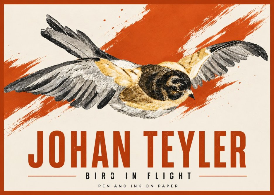 Johan Teyler Bird in Flight I No5 - Plakat