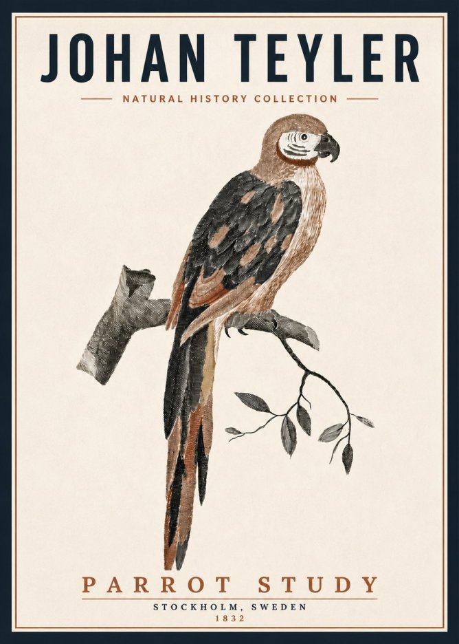 Johan Teyler Parrot Study I No5 - Plakat