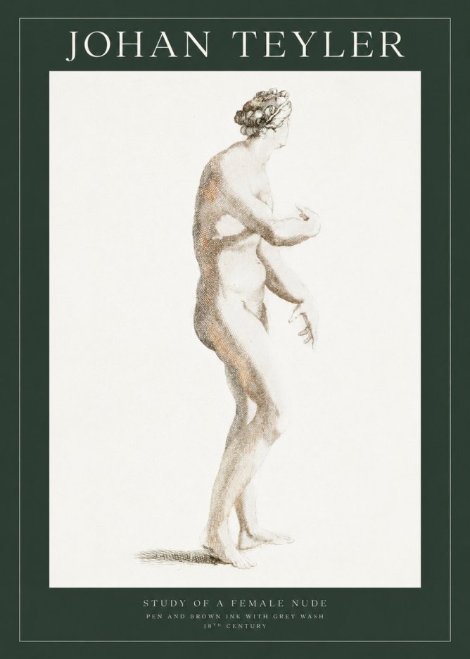 Johan Teyler Study of a Female Nude No1 - Plakat