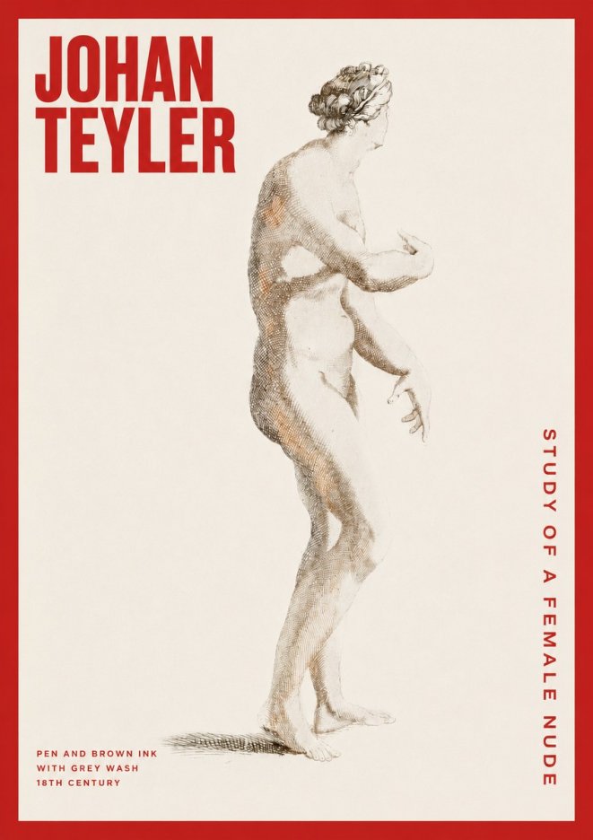 Johan Teyler Study of a Female Nude No2 - Plakat