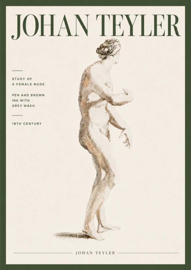 Johan Teyler Study of a Female Nude No4 - Plakat