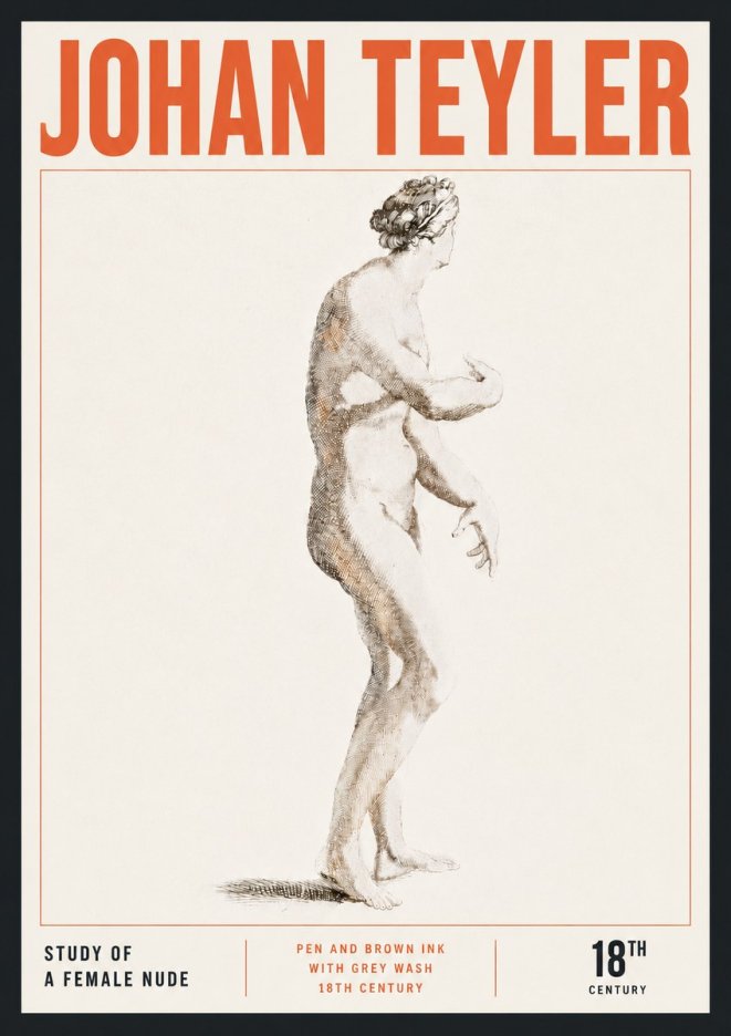 Johan Teyler Study of a Female Nude No5 - Plakat