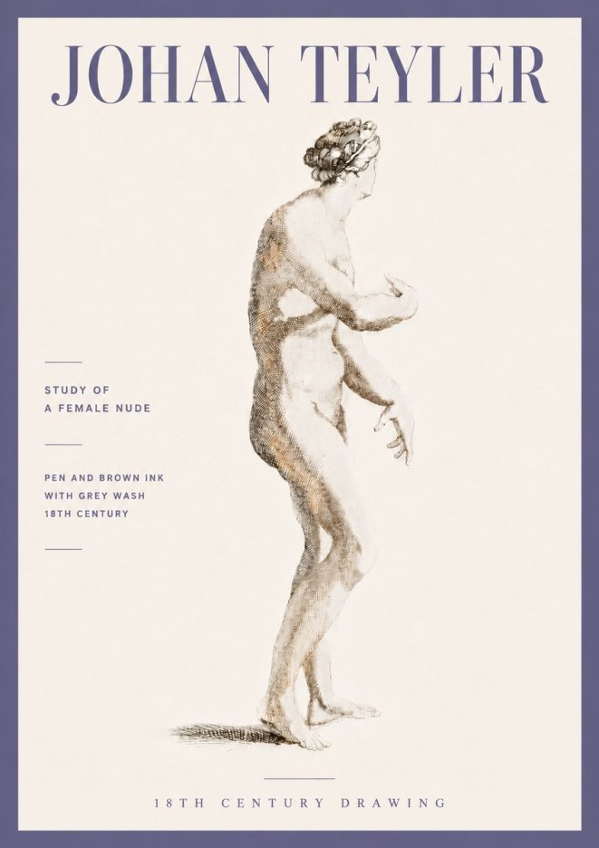 Johan Teyler Study of a Female Nude No6 - Plakat