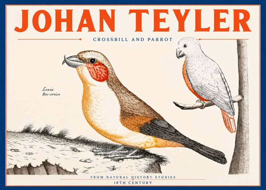 Johan Teyler Crossbill and Parrot No5 - Plakat