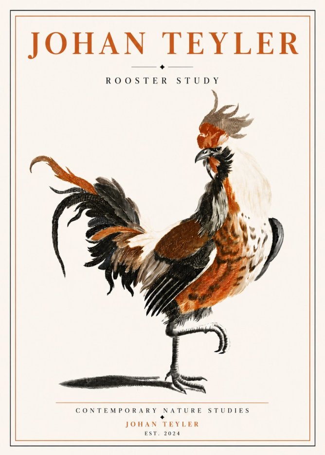 Johan Teyler Rooster Study No5 - Plakat