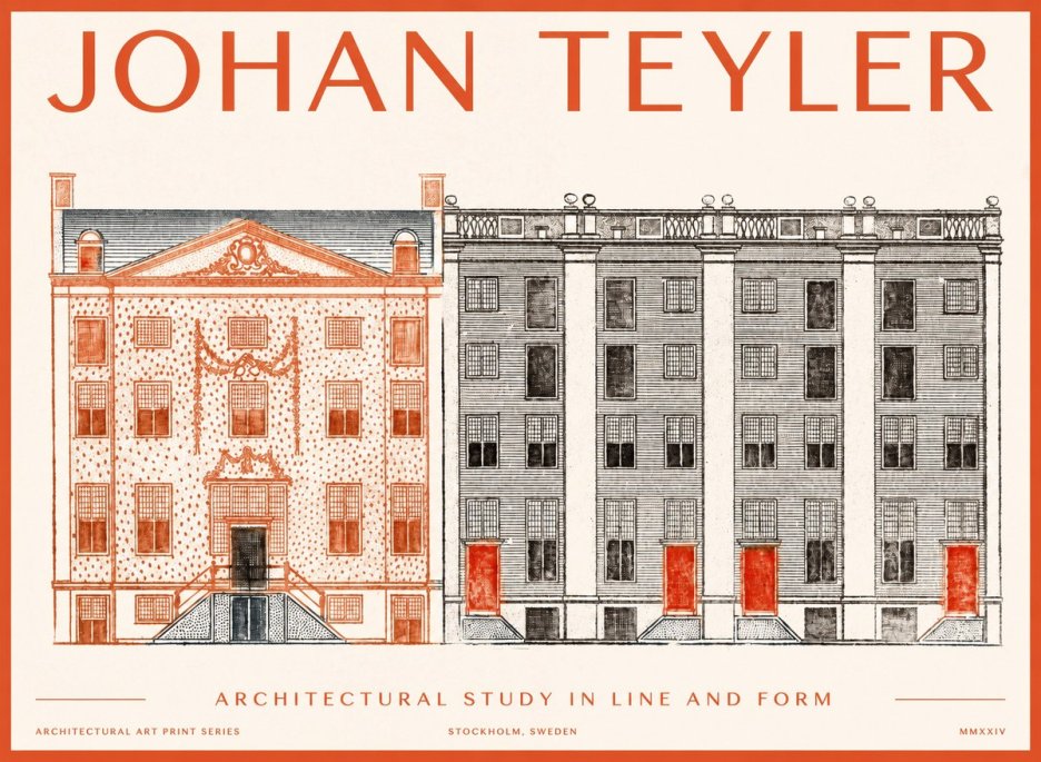 Johan Teyler Architectural Study in Line and Form No1 - Plakat