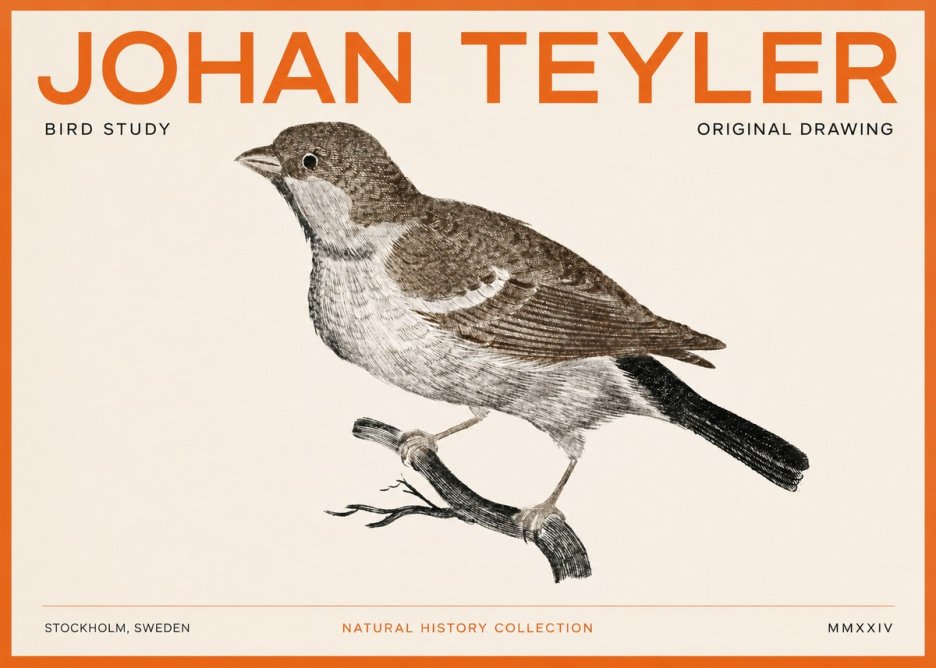 Johan Teyler Bird Study II No3 - Plakat