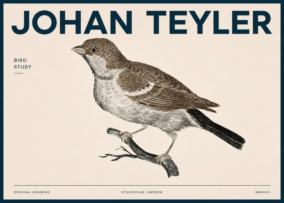 Johan Teyler Bird Study II No4 - Plakat