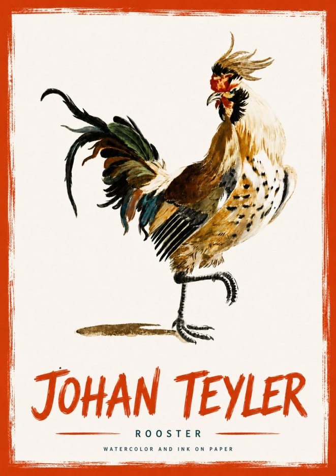Johan Teyler Rooster No4 - Plakat
