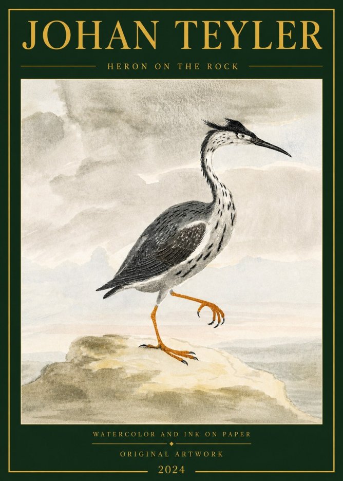 Johan Teyler Heron on the Rock No3 - Plakat