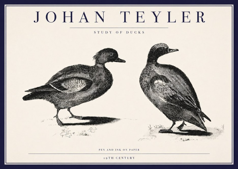 Johan Teyler Study of Ducks No3 - Plakat