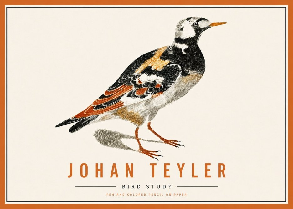 Johan Teyler Bird Study IV No5 - Plakat