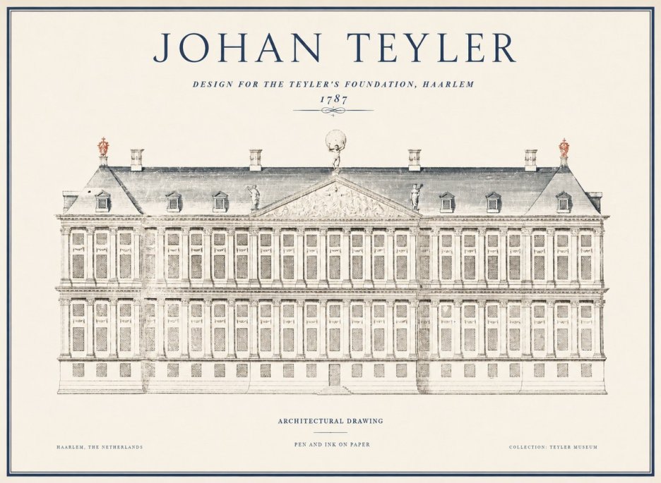 Johan Teyler Haarlem Town Hall - Elevation - 1778 No5 - Plakat