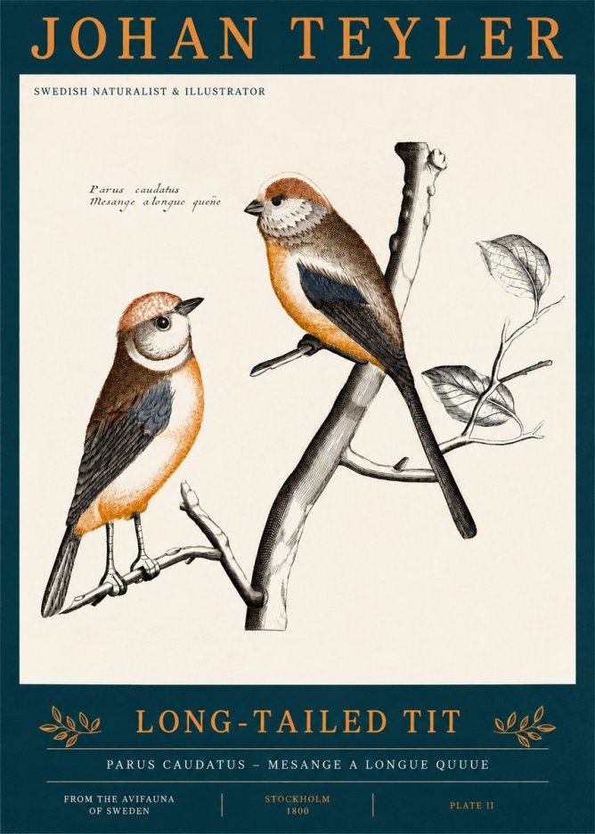 Johan Teyler Long-tailed Tit No2 - Plakat