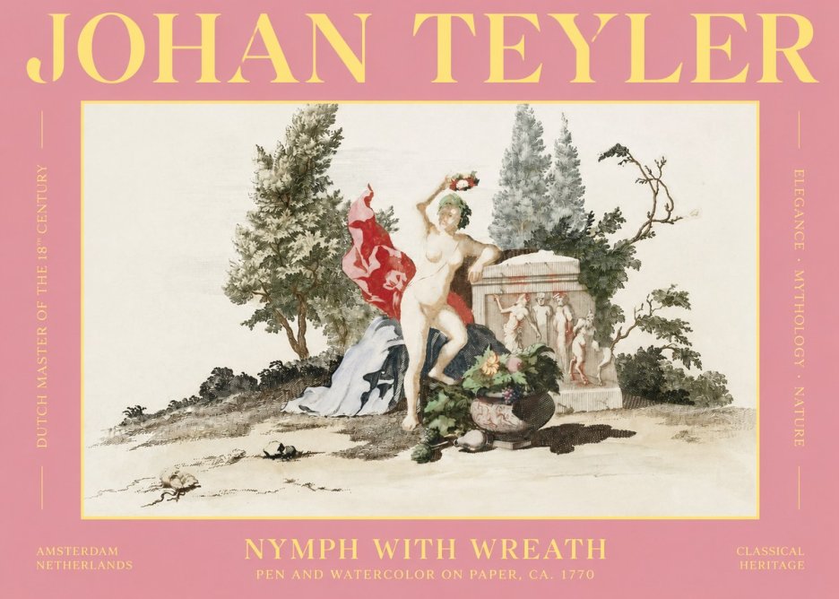 Johan Teyler Nymph with Wreath No2 - Plakat