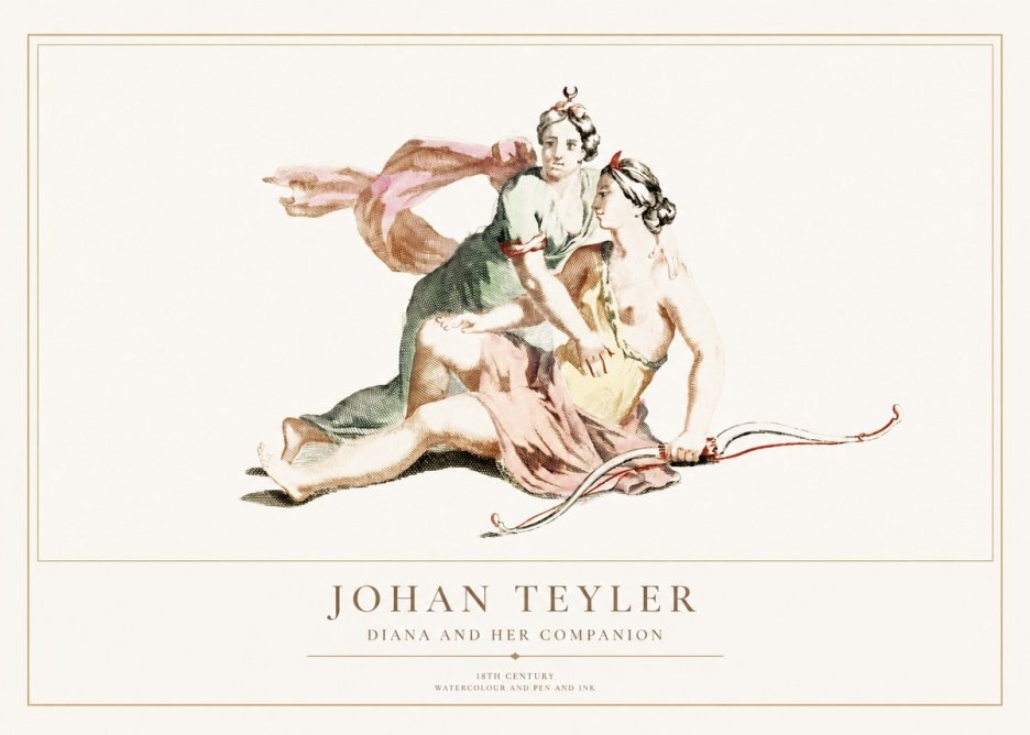 Johan Teyler Diana and Her Companion No1 - Plakat